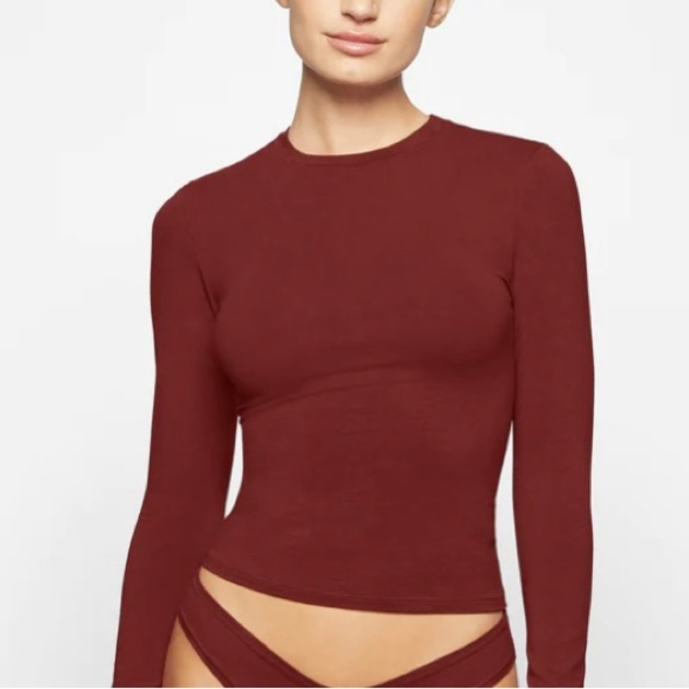 Skims Kim K. Cotten jersey long sleeve T-shirt NWT 2X